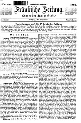 Fränkische Zeitung (Ansbacher Morgenblatt) Dienstag 20. September 1864