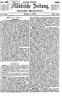Fränkische Zeitung (Ansbacher Morgenblatt) Sonntag 2. Oktober 1864