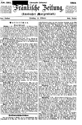 Fränkische Zeitung (Ansbacher Morgenblatt) Dienstag 11. Oktober 1864