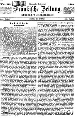 Fränkische Zeitung (Ansbacher Morgenblatt) Freitag 14. Oktober 1864