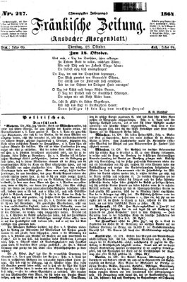 Fränkische Zeitung (Ansbacher Morgenblatt) Dienstag 18. Oktober 1864