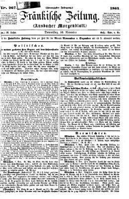 Fränkische Zeitung (Ansbacher Morgenblatt) Donnerstag 10. November 1864