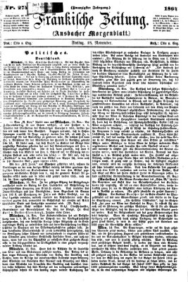 Fränkische Zeitung (Ansbacher Morgenblatt) Freitag 18. November 1864