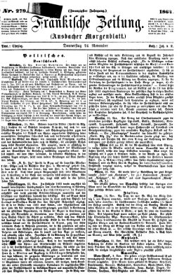 Fränkische Zeitung (Ansbacher Morgenblatt) Donnerstag 24. November 1864