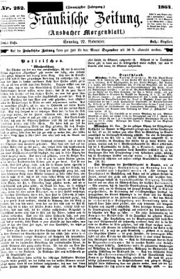 Fränkische Zeitung (Ansbacher Morgenblatt) Sonntag 27. November 1864