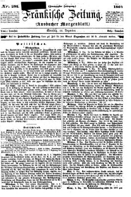 Fränkische Zeitung (Ansbacher Morgenblatt) Sonntag 11. Dezember 1864