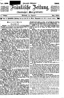 Fränkische Zeitung (Ansbacher Morgenblatt) Mittwoch 14. Dezember 1864