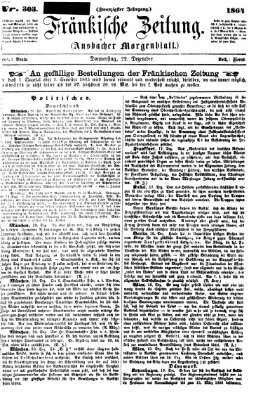 Fränkische Zeitung (Ansbacher Morgenblatt) Donnerstag 22. Dezember 1864