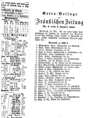 Fränkische Zeitung (Ansbacher Morgenblatt) Montag 2. Januar 1865