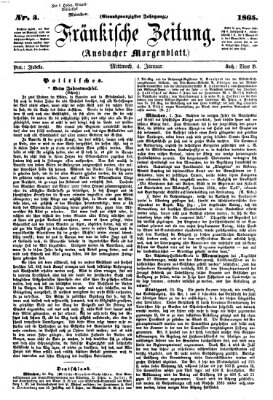 Fränkische Zeitung (Ansbacher Morgenblatt) Mittwoch 4. Januar 1865