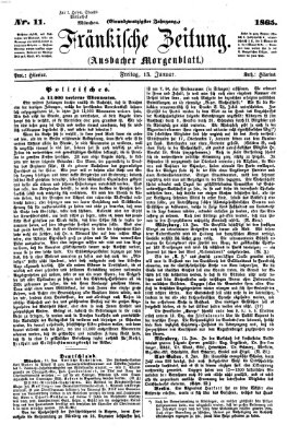 Fränkische Zeitung (Ansbacher Morgenblatt) Freitag 13. Januar 1865