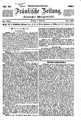 Fränkische Zeitung (Ansbacher Morgenblatt) Freitag 3. Februar 1865