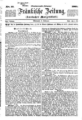 Fränkische Zeitung (Ansbacher Morgenblatt) Mittwoch 8. Februar 1865