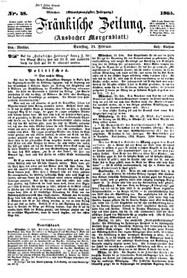 Fränkische Zeitung (Ansbacher Morgenblatt) Samstag 25. Februar 1865