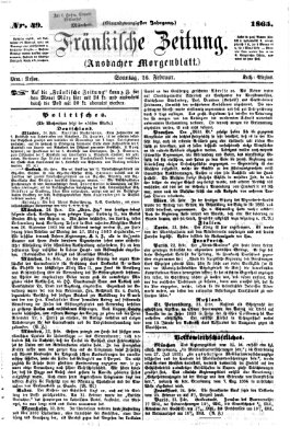 Fränkische Zeitung (Ansbacher Morgenblatt) Sonntag 26. Februar 1865