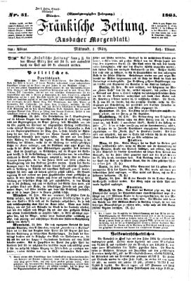 Fränkische Zeitung (Ansbacher Morgenblatt) Mittwoch 1. März 1865