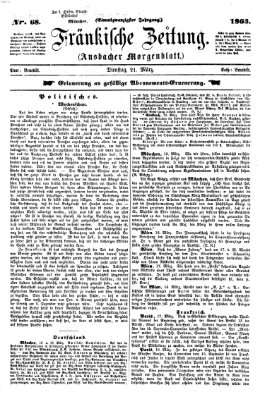 Fränkische Zeitung (Ansbacher Morgenblatt) Dienstag 21. März 1865