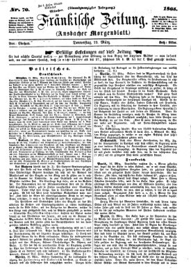 Fränkische Zeitung (Ansbacher Morgenblatt) Donnerstag 23. März 1865