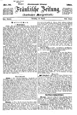 Fränkische Zeitung (Ansbacher Morgenblatt) Dienstag 18. April 1865