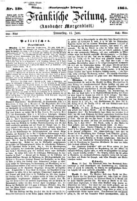 Fränkische Zeitung (Ansbacher Morgenblatt) Donnerstag 15. Juni 1865
