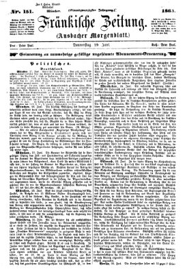 Fränkische Zeitung (Ansbacher Morgenblatt) Donnerstag 29. Juni 1865