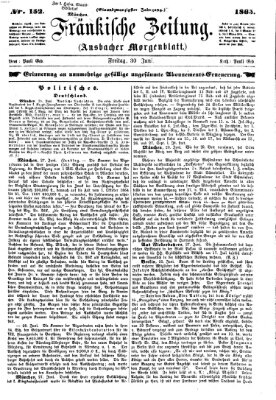 Fränkische Zeitung (Ansbacher Morgenblatt) Freitag 30. Juni 1865