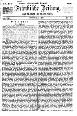 Fränkische Zeitung (Ansbacher Morgenblatt) Donnerstag 6. Juli 1865