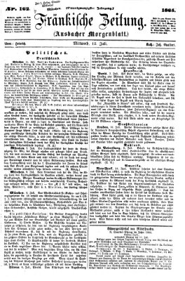 Fränkische Zeitung (Ansbacher Morgenblatt) Mittwoch 12. Juli 1865