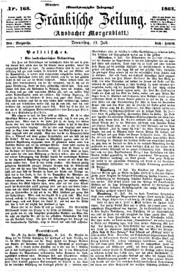 Fränkische Zeitung (Ansbacher Morgenblatt) Donnerstag 13. Juli 1865