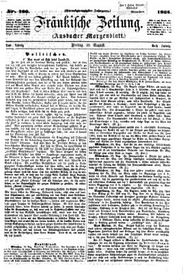 Fränkische Zeitung (Ansbacher Morgenblatt) Freitag 25. August 1865