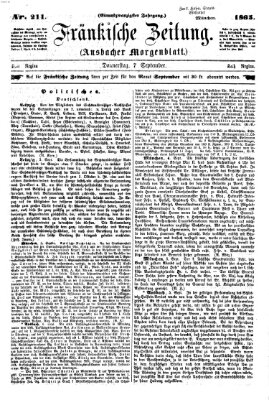 Fränkische Zeitung (Ansbacher Morgenblatt) Donnerstag 7. September 1865