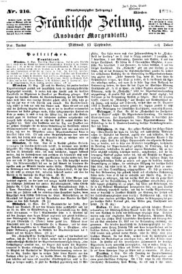 Fränkische Zeitung (Ansbacher Morgenblatt) Mittwoch 13. September 1865