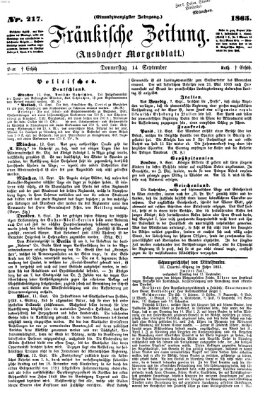 Fränkische Zeitung (Ansbacher Morgenblatt) Donnerstag 14. September 1865