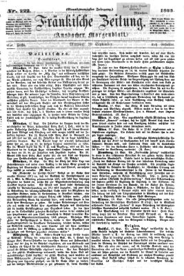 Fränkische Zeitung (Ansbacher Morgenblatt) Mittwoch 20. September 1865