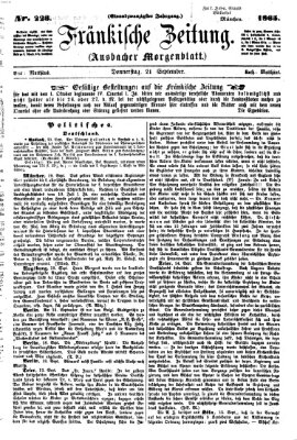 Fränkische Zeitung (Ansbacher Morgenblatt) Donnerstag 21. September 1865