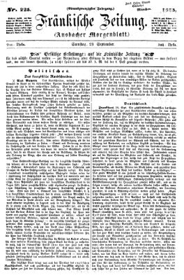 Fränkische Zeitung (Ansbacher Morgenblatt) Samstag 23. September 1865