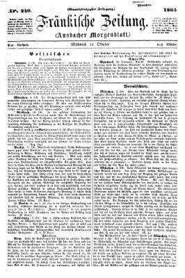 Fränkische Zeitung (Ansbacher Morgenblatt) Mittwoch 11. Oktober 1865