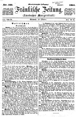 Fränkische Zeitung (Ansbacher Morgenblatt) Mittwoch 18. Oktober 1865