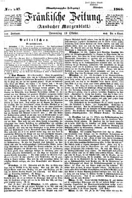 Fränkische Zeitung (Ansbacher Morgenblatt) Donnerstag 19. Oktober 1865