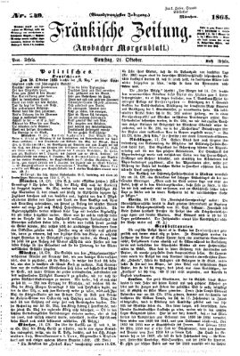 Fränkische Zeitung (Ansbacher Morgenblatt) Samstag 21. Oktober 1865