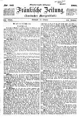 Fränkische Zeitung (Ansbacher Morgenblatt) Mittwoch 25. Oktober 1865