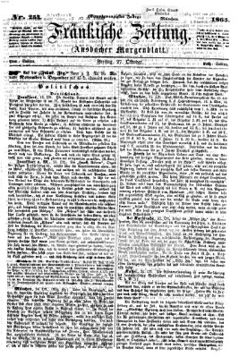 Fränkische Zeitung (Ansbacher Morgenblatt) Freitag 27. Oktober 1865