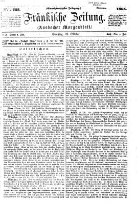 Fränkische Zeitung (Ansbacher Morgenblatt) Samstag 28. Oktober 1865