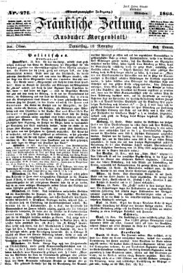 Fränkische Zeitung (Ansbacher Morgenblatt) Donnerstag 16. November 1865