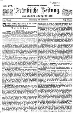 Fränkische Zeitung (Ansbacher Morgenblatt) Donnerstag 23. November 1865