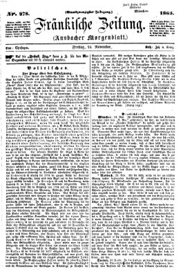 Fränkische Zeitung (Ansbacher Morgenblatt) Freitag 24. November 1865