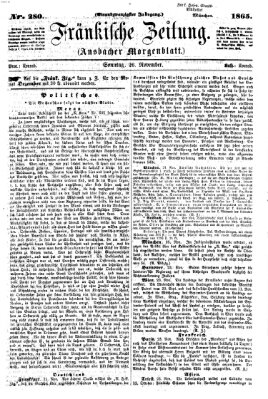 Fränkische Zeitung (Ansbacher Morgenblatt) Sonntag 26. November 1865