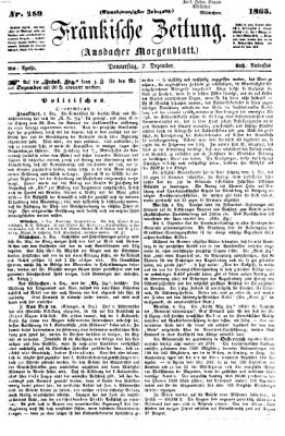 Fränkische Zeitung (Ansbacher Morgenblatt) Donnerstag 7. Dezember 1865