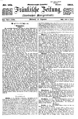 Fränkische Zeitung (Ansbacher Morgenblatt) Mittwoch 13. Dezember 1865