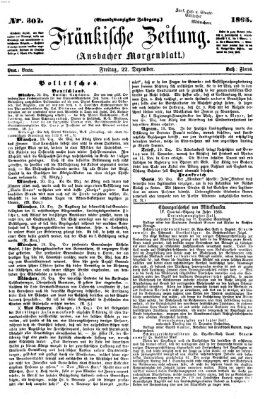 Fränkische Zeitung (Ansbacher Morgenblatt) Freitag 22. Dezember 1865